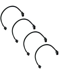 Phobya Extension Cable, 4-Pin (PWM), 30cm, Sleeved, Black, 4-Pack
