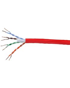Monoprice Cat6 Ethernet Bulk Cable - Network Internet Cord - Solid, 550Mhz, UTP, CMP, Plenum, Pure Bare Copper Wire, 23AWG, No Logo, 1000ft, Red