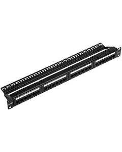 NavePoint Rackmount or Wallmount 24-Port Cat6 Patch Panel RJ45 Ethernet 568A/B Compatible