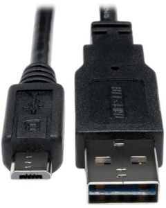 Tripp Lite Universal Reversible USB 2.0 Hi-Speed Cable (Reversible A to 5Pin Micro B M/M) 6-in.(UR050-06N)