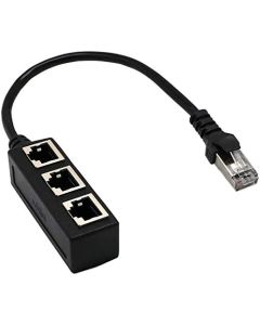 KOROMU RJ45 Ethernet Splitter Cable,RJ45 1 Male to 3 x Female LAN Ethernet Splitter Adapter Cable Suitable Super Cat5, Cat5e, Cat6, Cat7 LAN Ethernet Socket Connector Adapter
