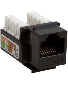 50 Pack lot Keystone Jack Cat5e Network Ethernet 110 Punchdown RJ45 8P8C (Black)