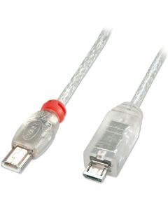 Lindy 2m USB OTG Cable - Transparent, Type Mini A to Micro B (31807)