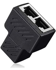 RJ45 Splitter Adapter, Minriu 1 to 2 Ethernet Splitter Coupler LAN Ethernet Network Adapter for Cat5 Cat6 Cat7 (1 Pack)