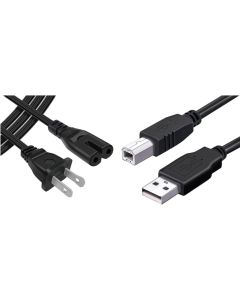 eCool4U 10ft Printer USB Cable + 10ft AC Power Cord for Epson Stylus NX430 Printers