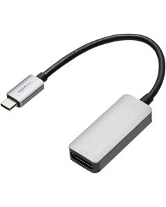 Amazon Basics Aluminium USB-C to DisplayPort Adapter (4K@60Hz), Thunderbolt 3 Compatible, Grey