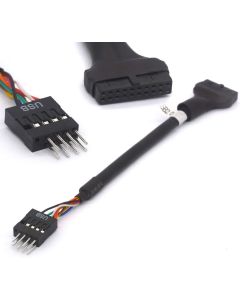 Shuigu USB 3.0 to 2.0 Adapter Header Cable Converter USB3.0 19 Pin Female to USB2.0 9 Pin Male convertor Motherboard from Intel ASUS Gigabyte MSI Ports(19Pin Female to 9Pin Male)