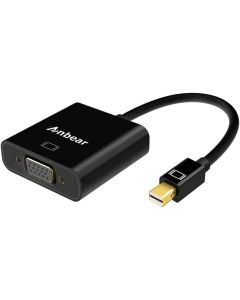 Anbear Mini DisplayPort to VGA Adapter, Mac to VGA Converter (Male to Female) HD 1080p Thunderbolt to VGA Compatible for iMac, Mac Books, Surface and Laptops with Mini Displayport