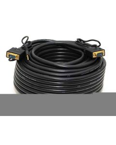 Monoprice Super VGA Cable - 100 Feet - Black | VGA/SVGA Male to Male Monitor Cable w/Stereo Audio and Triple Shielding, 22AWG Conductor