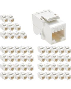 Beszin Cat.5E Tool Less Keystone Jack (50-Pack, White)
