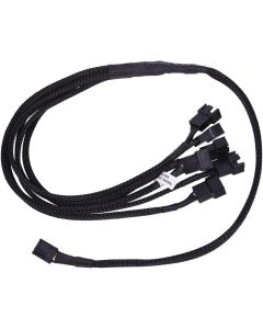 Phobya Y-Cable, 4-Pin (PWM) to 6X 4-Pin (PWM), 60cm, Sleeved, Black