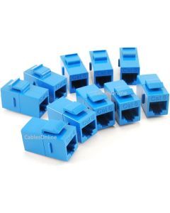 CablesOnline, 10-Pack CAT6 Female/Female RJ45 Ethernet Blue Keystone Jack Coupler, WP-C02BL-10