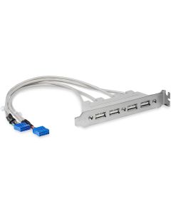 StarTech.com 4 Port USB A Female Slot Plate Adapter - USB panel - 4 pin USB Type A (F) (USBPLATE4)