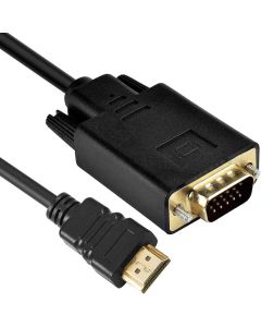HDMI to VGA Adapter Cable One Way Direction 1080P Gold Plated HDMI Male to VGA Male Active Video Converter Cable Cord 6 Feet 1.8 Meters