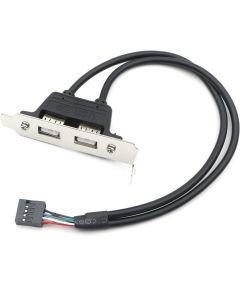 2 Port USB 2.0 Rear Panel Extension Internal Bracket Connector Cable Adapter PC Motherboard