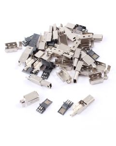 uxcell a14061000ux0407 Mini USB 5 Pin Male Jack Connector Solder Adapter w Cover (Pack of 15)