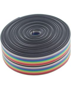 Raogoodcx 16ft/5m 20 Wire Rainbow Color Flat Ribbon IDC Wire Cable