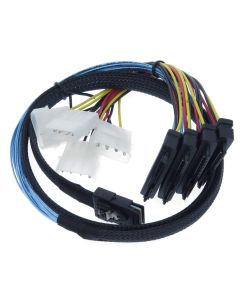 EDIMS Mini SAS to SAS Cable Internal Breakout Cable SFF-8087 to SFF-8482 with 4X Molex Power Connectors for Raid Controller to Hard Drive 3.3FT