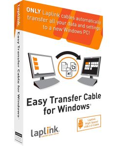 Laplink Easy Transfer Cable | Includes PCmover Migration Software and USB 2.0 Cable | Single Use License | Migrates Files and Settings