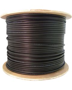 Direct Burial/Outdoor Rated Cat5e Black Ethernet Cable, Solid, CMX, Gel-Filled, 24 AWG, Spool, 1000 Foot