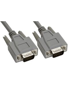 Amphenol CS-DSDHD15MM0-002.5 15-Pin HD15 Deluxe D-Sub Cable, Shielded, Male/Female, 2.5', Gray