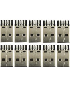 Partstock 10pcs USB 2.0 Male Port Connector Solder Jacks USB Repair Replacement Adapter Socket Connectors